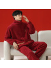 情侣睡衣秋冬季珊瑚绒本命年喜庆结婚大红色一男士一女家居服套装