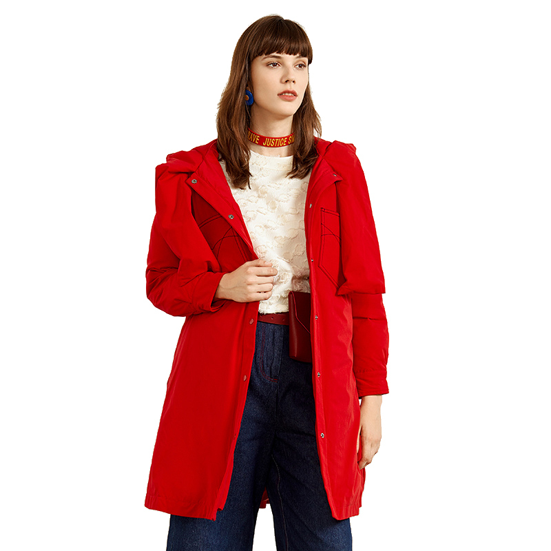 艾莱依2019秋冬新款个味A版羽绒服女中长款外套