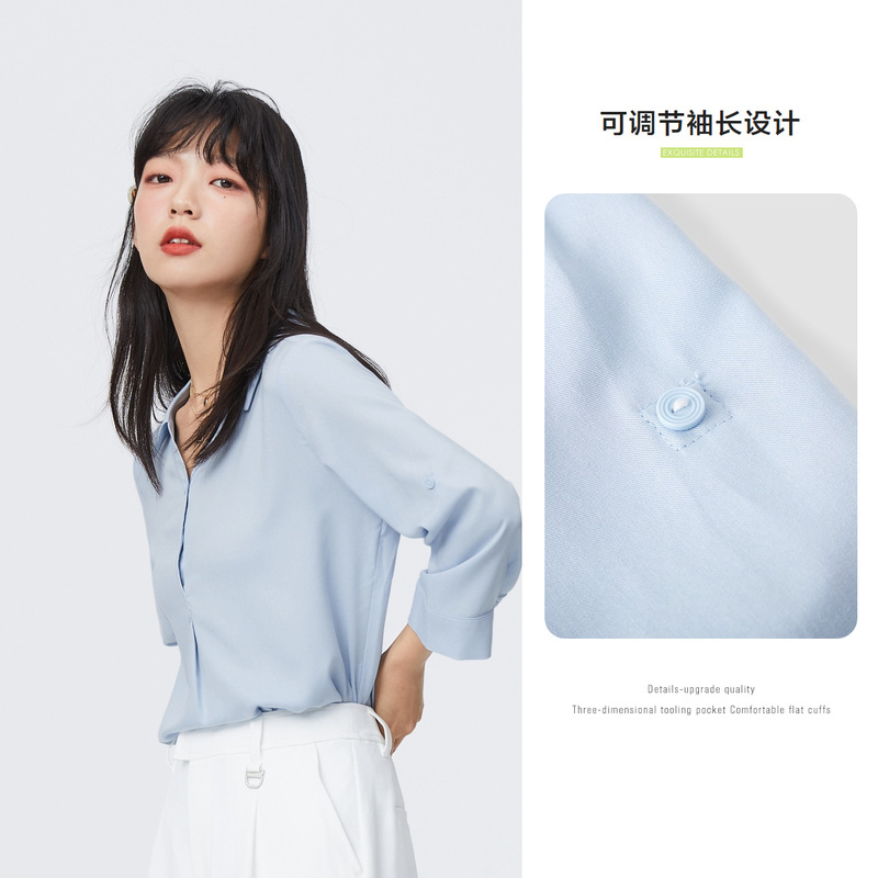 【满198减100预估价：59】森马白衬衫女宽松V领上衣春款2021新时尚设计感衬衣女士春季穿搭