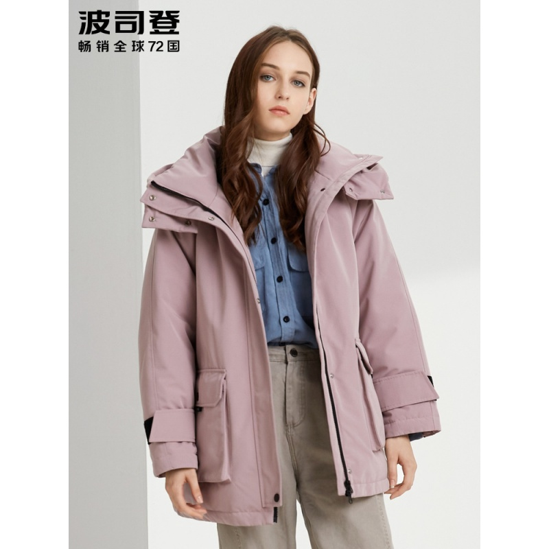 波司登女羽绒服中长款工装风新款冬季保暖外套