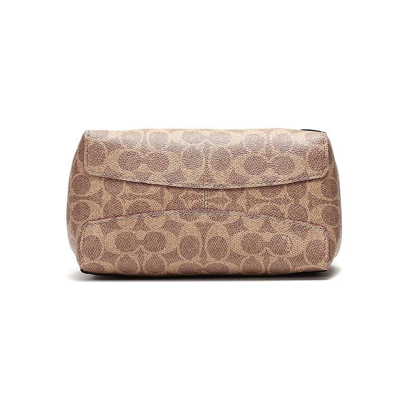 coach蔻驰奢侈品女士老花涂层帆布配皮hadley21号半月包手提单肩斜