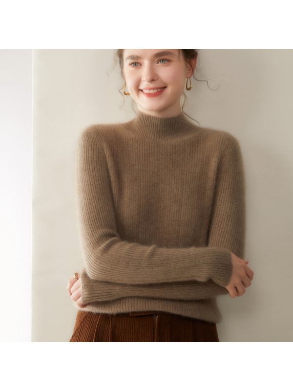 半高领山羊绒衫女士秋冬新款气质内搭上衣软糯亲肤针织打底衫毛衣