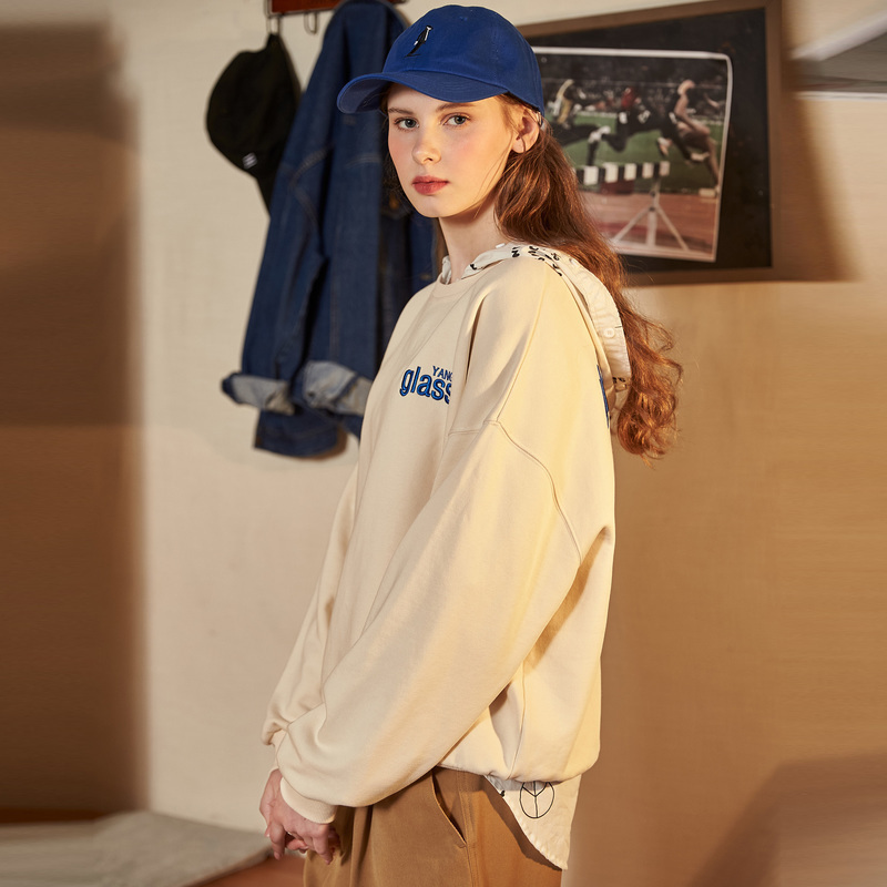 唐狮2019春季新款圆领卫衣女宽松韩版长袖薄款套头卫衣女ins潮