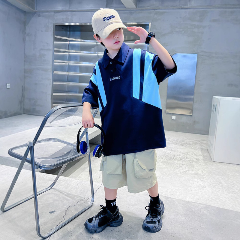 儿童装男童夏装Polo衫短袖2025新款夏季中大童纯棉T恤夏季男孩潮t