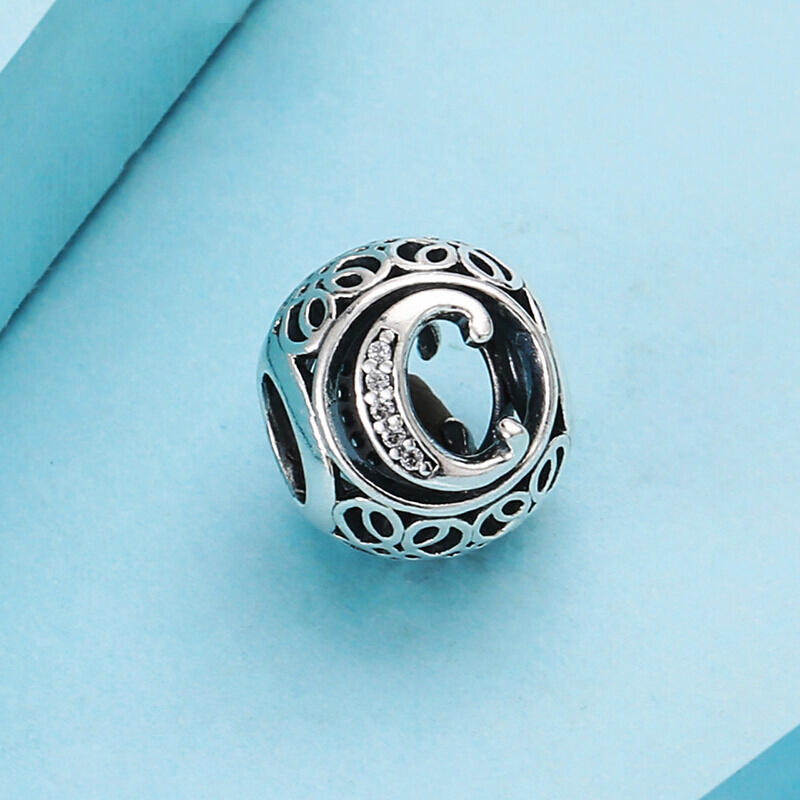 PANDORA潘多拉 复古字母C 925银 串饰-791847CZ