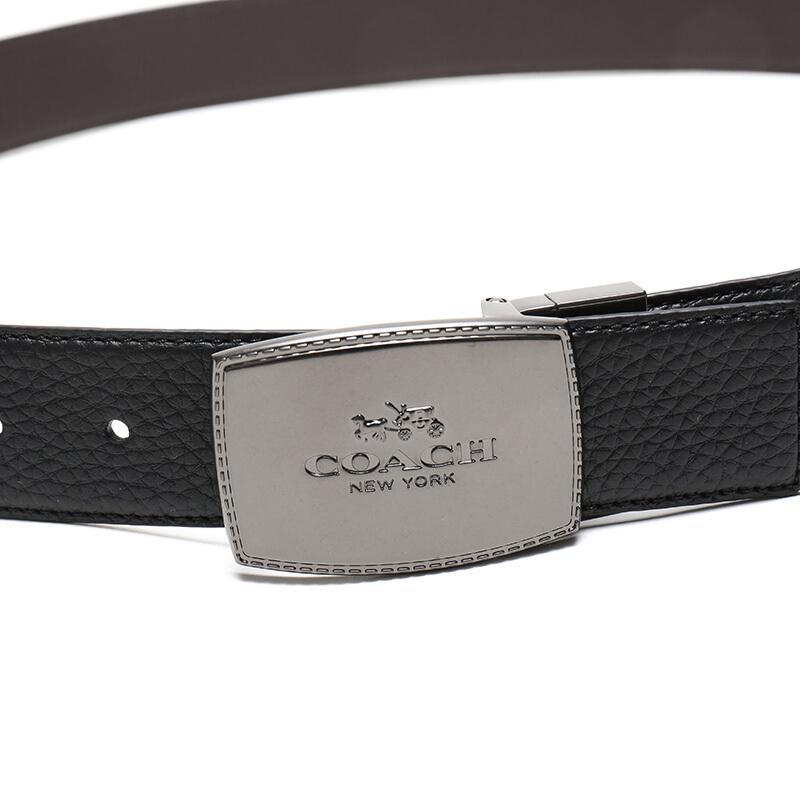COACH 蔻驰 奢侈品 男士皮革仿古板扣式双面腰带皮带 64089