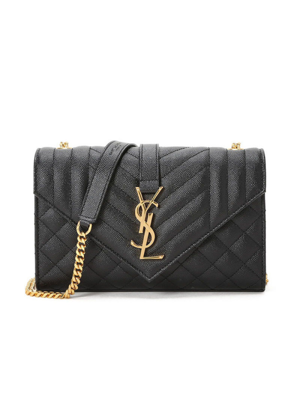 预售 圣罗兰YSL ENVELOPE 小号 信封粒面压花 链条包 女士单肩包 600195 金链