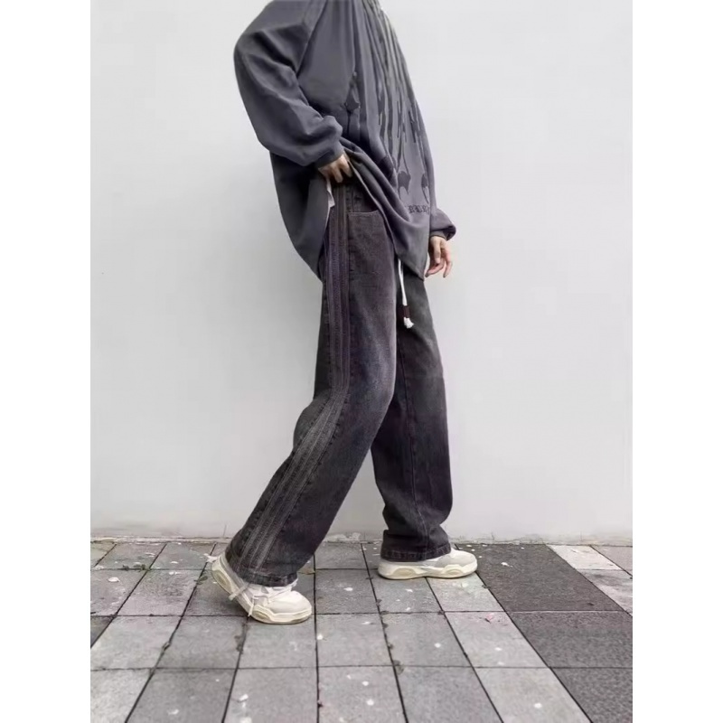 新款牛仔裤男士宽松弹力百搭秋冬休闲耐磨水洗直筒裤子男