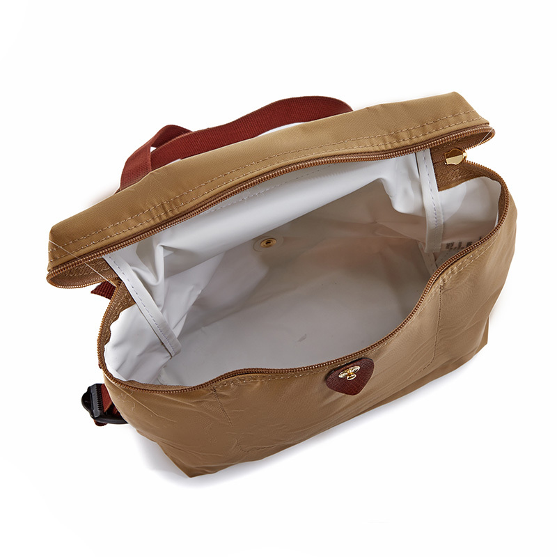 珑骧 LONGCHAMP 奢侈品 女士 卡其色织物可折叠双肩背包 L1699 089 526