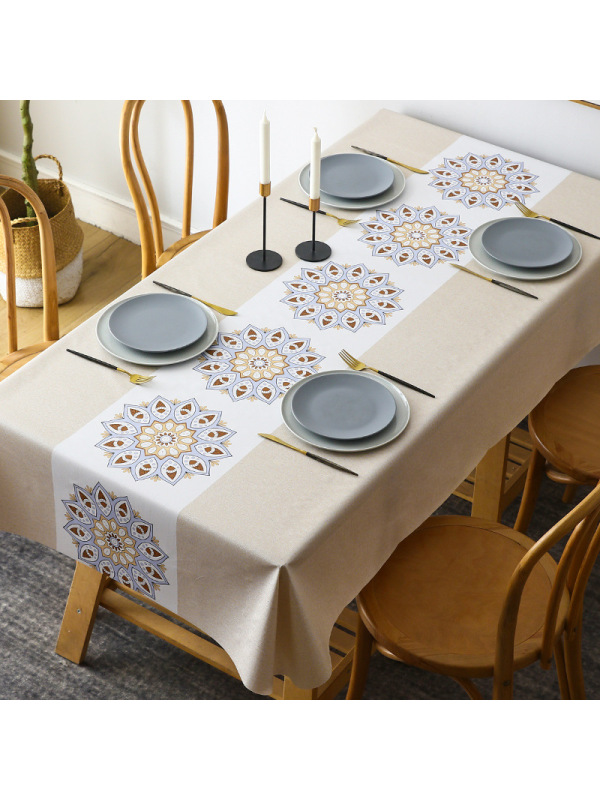 Cebapvc防水餐桌布欧美酒店桌布聚会假期晚餐厅餐遮盖布桌套防油