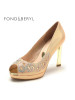 Fondberyl/菲伯丽尔PU面高跟细跟浅口镂空鱼嘴鞋FB42119115