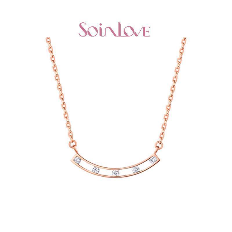 Soinlove 经典18K金钻石项链套链坠项链 送礼推荐VU239
