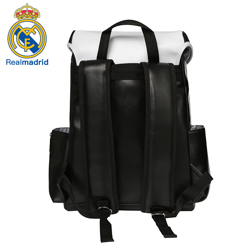 皇家马德里Realmadrid官方正品时尚男女士多功能大容量手提运动户外骑行健身训练商旅行电脑双肩挎书包背包黑色