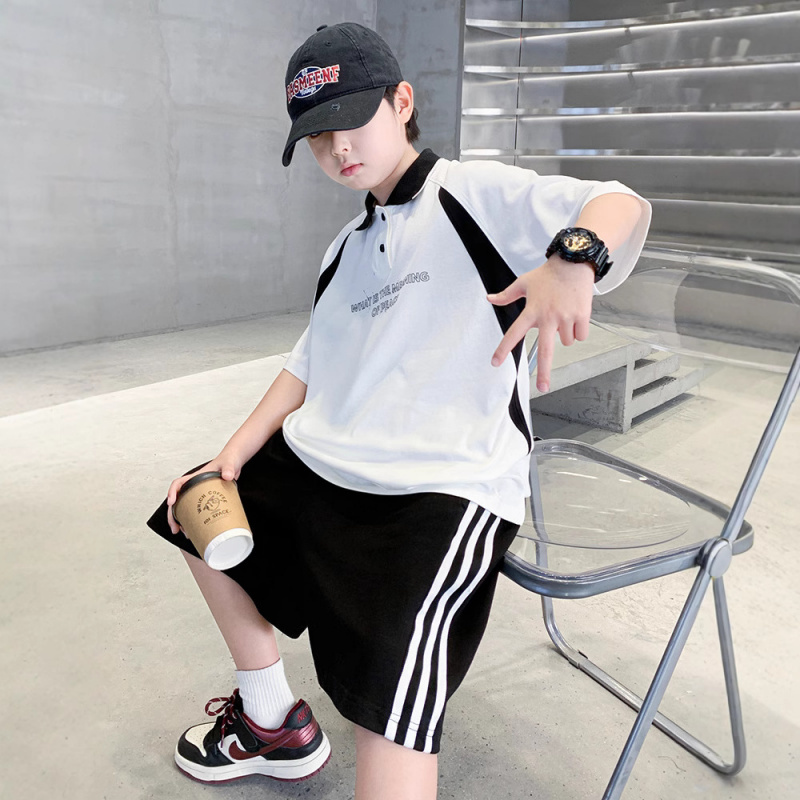 男童夏装套装2025新款儿童夏季短袖薄款运动休闲POLO衫夏款大童潮
