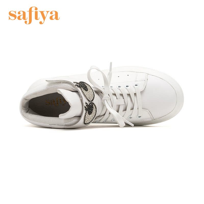 Safiya索菲娅牛皮卡通眼睛松糕底潮流休闲鞋女靴子SF64116001图片