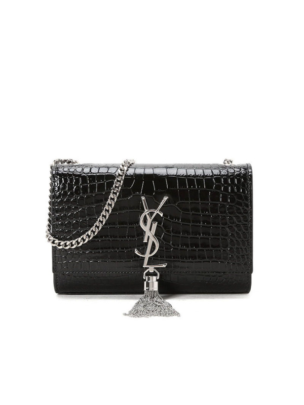 预售 圣罗兰 YSL KATE 链条包小号 流苏款字母LOGO鳄鱼压纹 女士单肩包 474366金扣