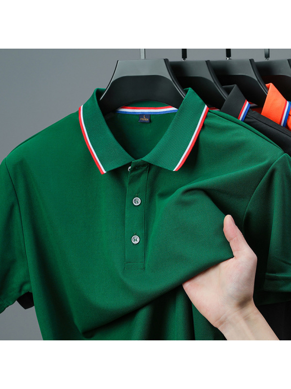跑量男士polo衫2025夏季新款翻领短袖T恤男工作服翻领文化衫