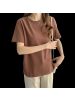 6535棉 韩版纯色复古短袖T恤女新款百搭宽松学生显瘦休闲上衣