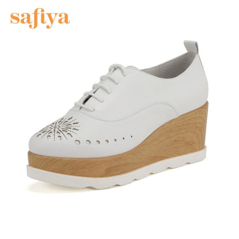 索菲娅Safiya牛皮春秋真皮深口高坡跟女士高帮鞋SF61112063图片