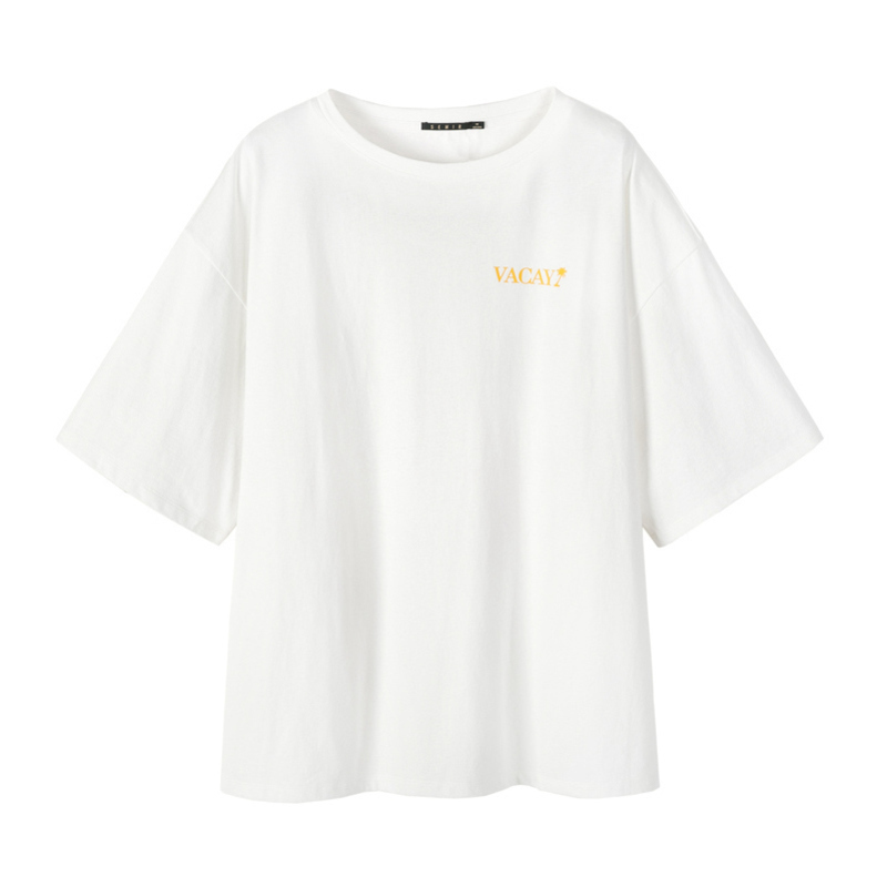 Semir森马T恤女士2019夏季新款心机t恤女小众印花宽松韩版短袖女ins潮