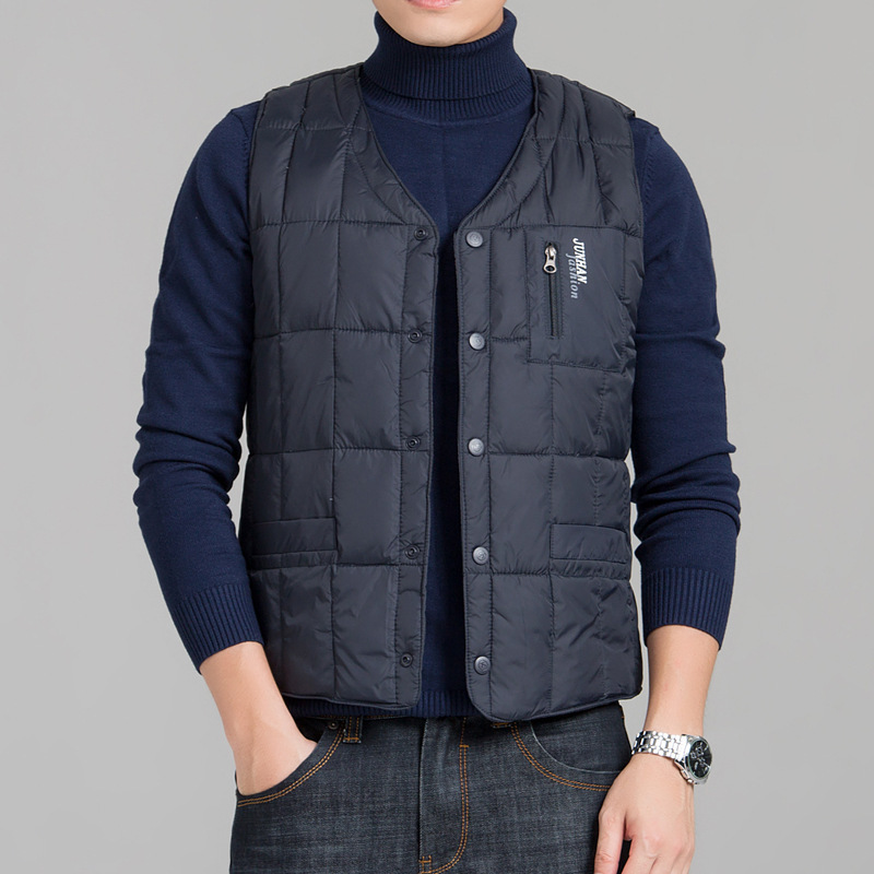 dbmg男士羽绒背心保暖内胆坎肩中老年羽绒马甲爸爸装秋冬新款