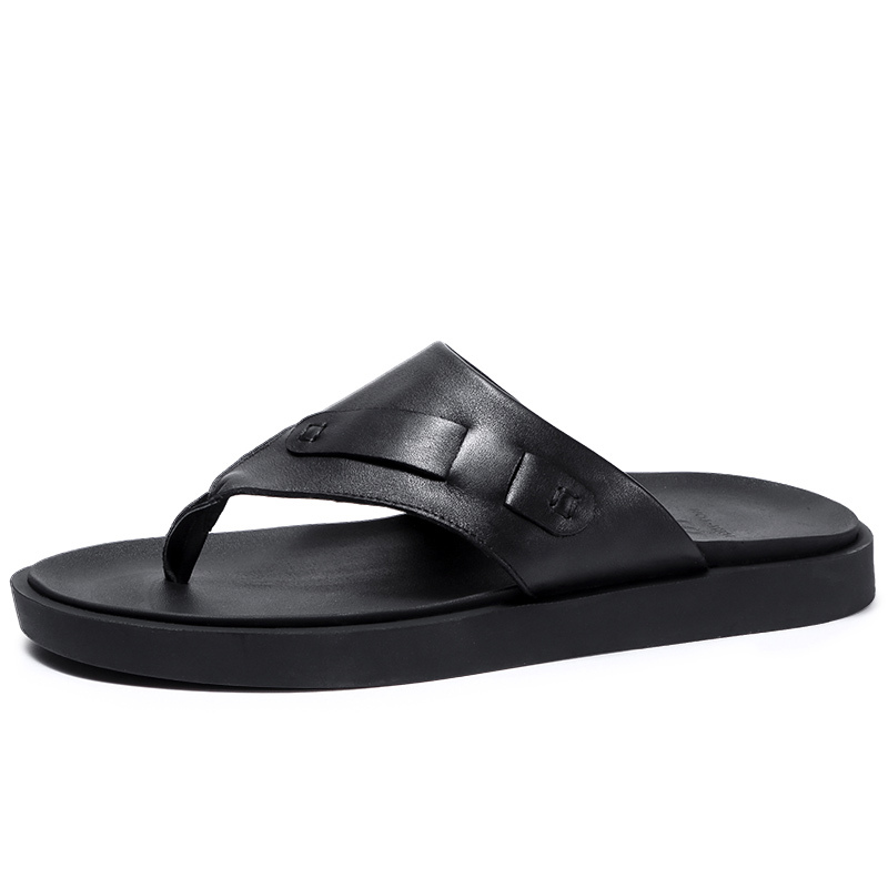 皓顿hautton人字拖男沙滩拖鞋男士牛皮凉拖鞋9381lx054视频