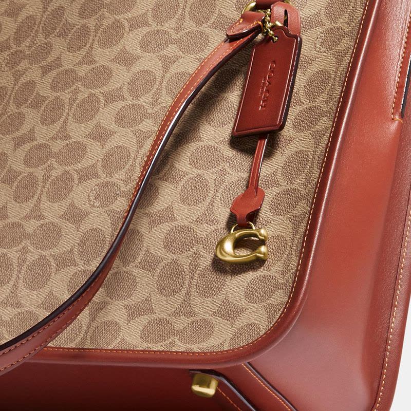 COACH Tyler Carryall 购物袋 C挂坠 老花拼皮 C2591 女士单肩包 拼色图片