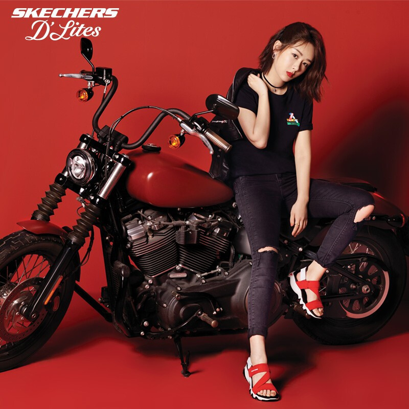 斯凯奇（SKECHERS）女鞋杨紫同款熊猫鞋低帮魔术贴休闲凉鞋凉拖88888181