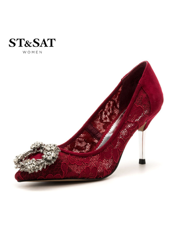 St&Sat/星期六单鞋女商场同款尖头细高跟女鞋SS71111206