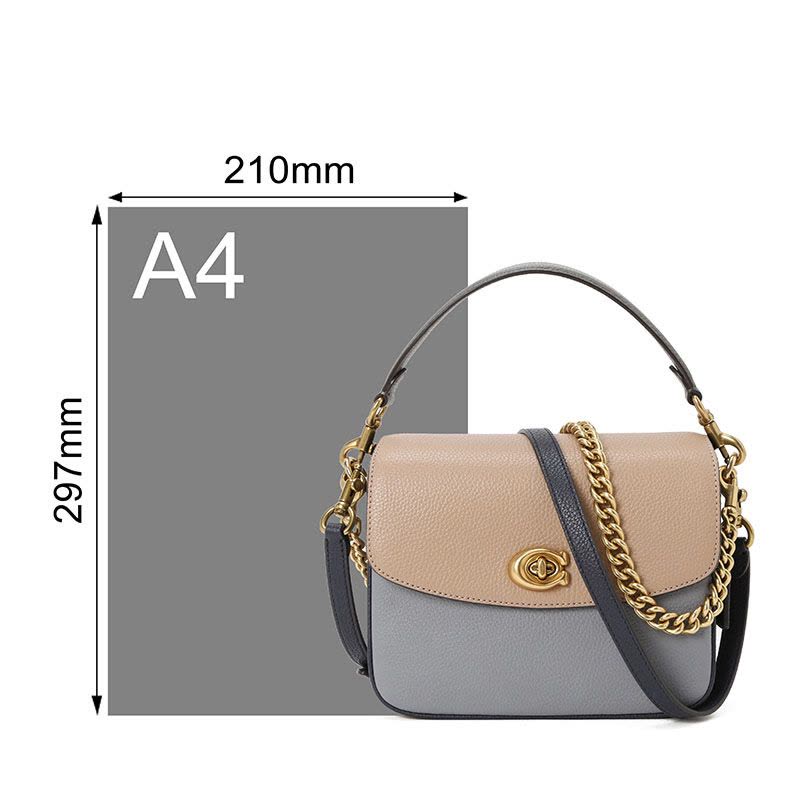 蔻驰COACH CASSIE邮差包 粒面皮金扣 女士单肩斜挎手提包 89088图片