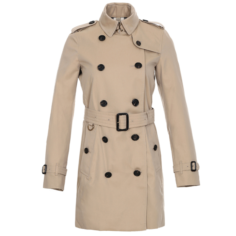BURBERRY 博柏利 女士棉质双排扣配腰带中长款风衣 39004611