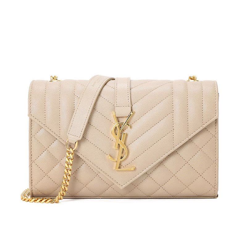 预订 YSL 圣罗兰 ENVELOPE 单肩包 斜挎包 链条包 信封包小号 字母LOGO绗缝皮600195金链图片