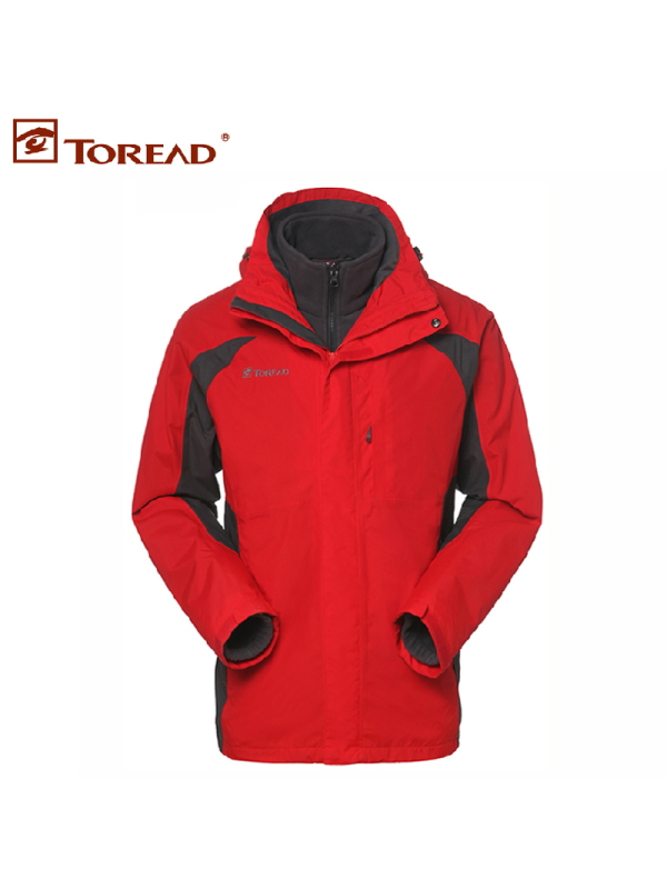 探路者（TOREAD）冲锋衣男女秋冬防风防水保暖舒适套绒三合一两件套TAWC91201
