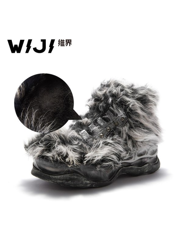 WIJI冬季新款时尚加绒保暖雪地靴休闲个性青春潮流舒适魅力女鞋女