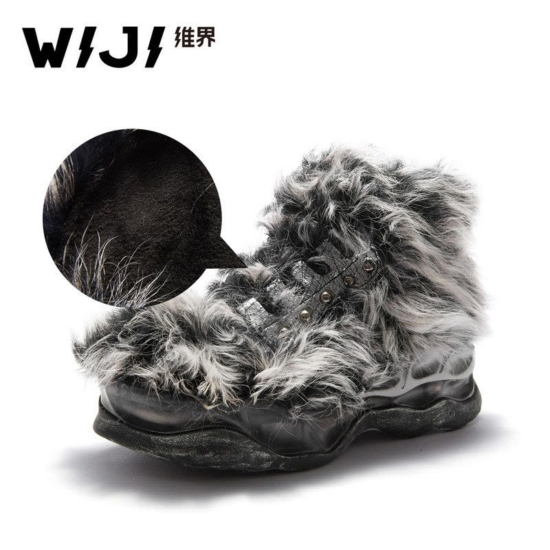 WIJI冬季新款时尚加绒保暖雪地靴休闲个性青春潮流舒适魅力女鞋女图片