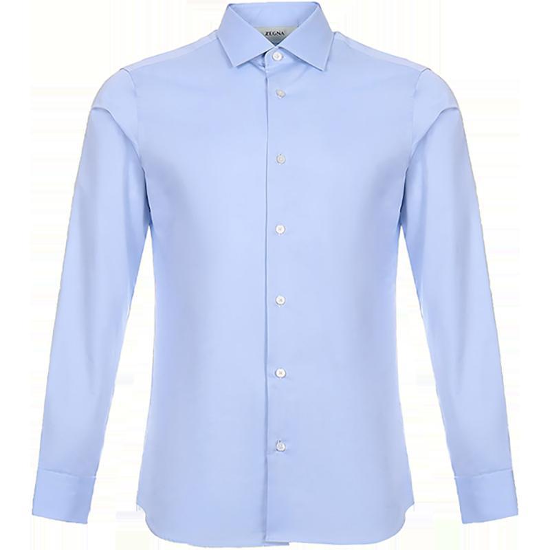 Z ZEGNA 杰尼亚 男士 棉/莱赛尔纤维长袖衬衫 805002 ZCSC1
