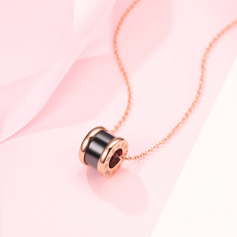 佐卡伊timelove时光恋人黑骑士陶瓷钻石项链