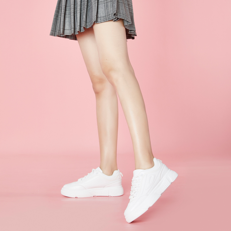 图思龙女款平底休闲板鞋时尚百搭小白鞋子