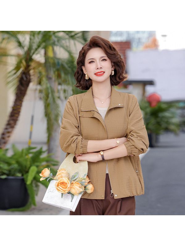 2026短款妈妈装外套40-60岁显瘦显高中老年女装50岁休闲上衣女款