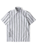 黑鲸竖条纹印花短袖衬衫男2019夏季个性短衬男CNECJ29007A