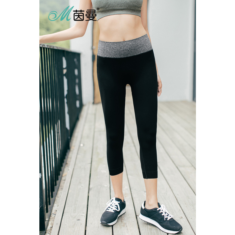 茵曼瑜伽服 夏季健身瑜伽运动跑步七分裤 紧身裤女 9872523323