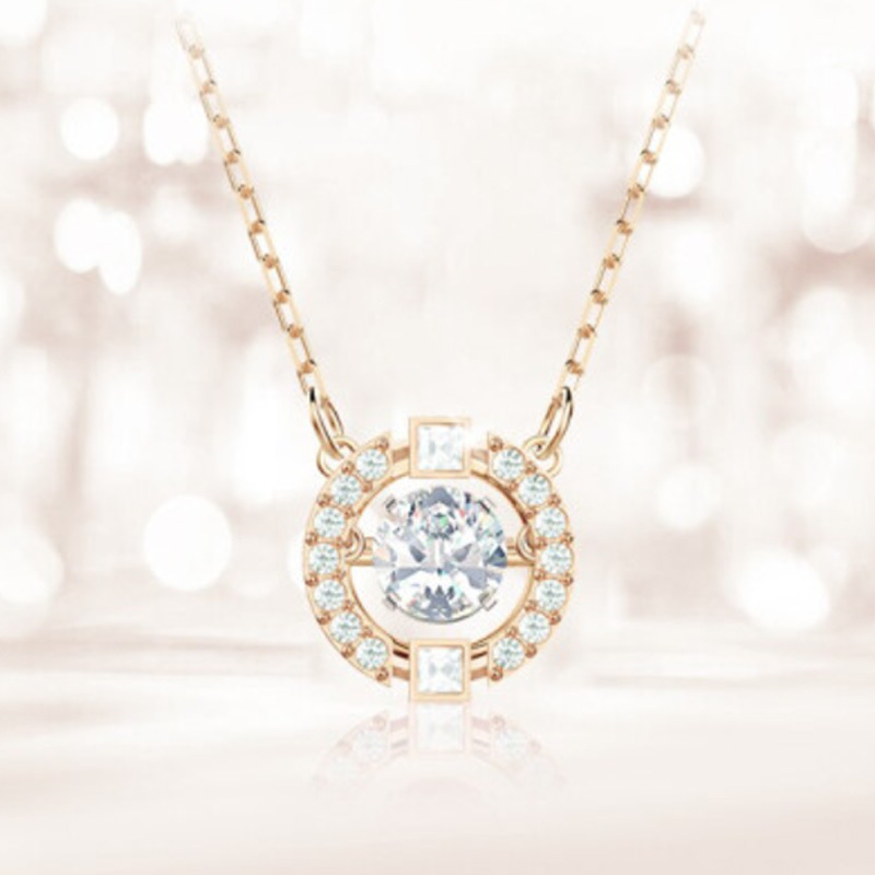 SWAROVSKI施华洛世奇项链女跳动的心系列简约吊坠饰品专柜同款玫瑰金5272364