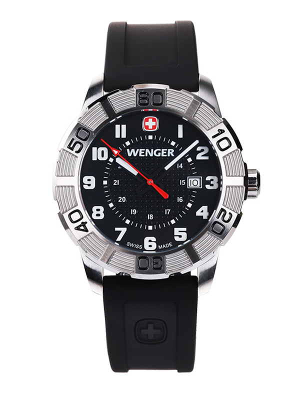 威戈（wenger）瑞士手表时尚潮流男士手表硅胶表带休闲防水 石英表男 01.0851.101