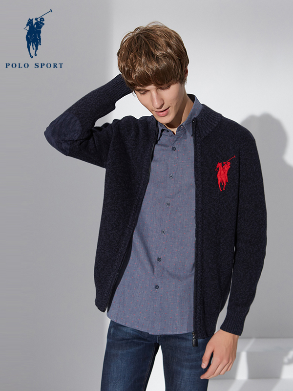 polo sport 毛衣男针织衫新款韩版修身时尚男条纹套头打底衫上衣男装