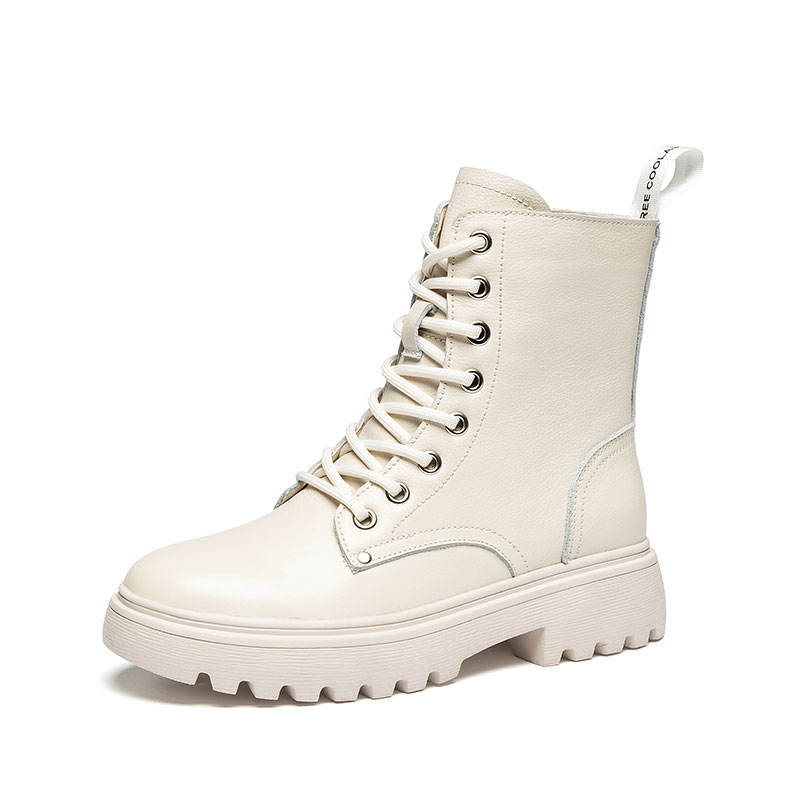 马克华菲女士马丁靴女款靴子女冬鞋子加绒高帮女鞋女士靴子女靴秋冬