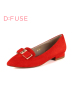 D：Fuse/迪芙斯春季新款羊皮蝴蝶结尖头低跟单鞋女鞋DF61113104