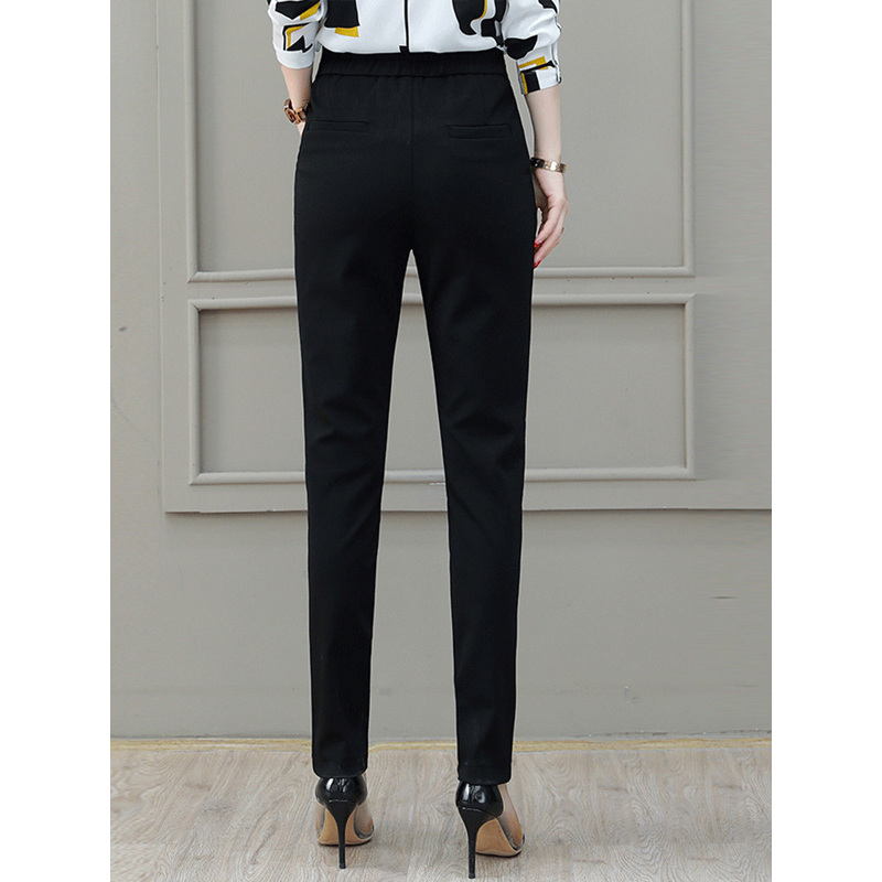 丝柏舍春装女2019新款简约长裤韩版高腰小脚裤s83s0196k