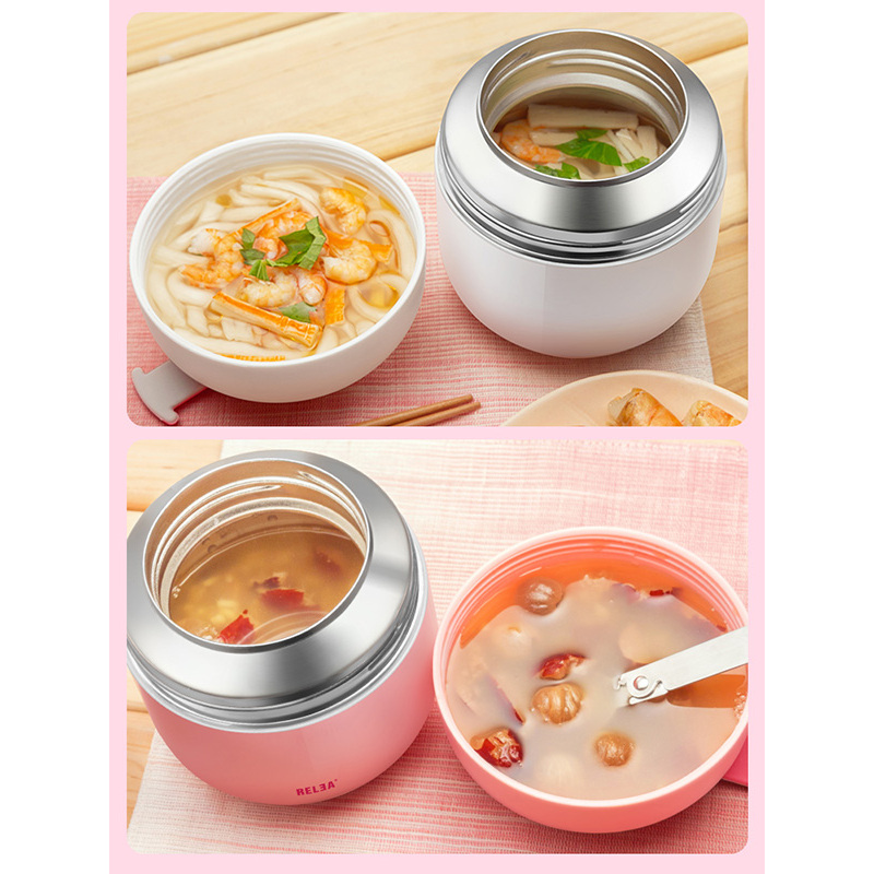 物生物(RELEA)500ml/700ml保温饭盒 304不锈钢保温桶 学生焖烧壶焖烧杯闷烧罐儿童便当盒