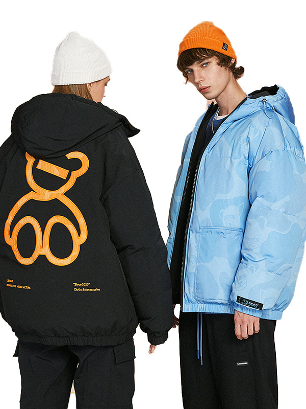 LILBEAR小熊羽绒服男冬季保暖极寒服情侣连帽外套潮【尺码偏大 建议拍小一码】