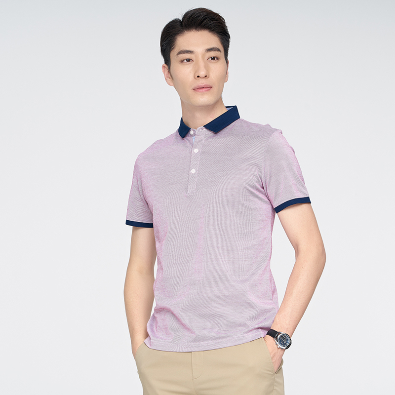 才子短袖t恤polo衫男夏季新品男士丝光棉休闲翻领上衣体恤保罗衫